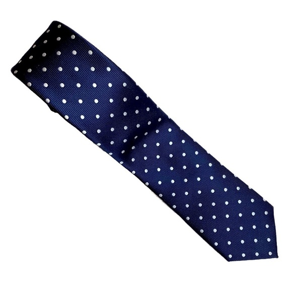 2/$30 TOMMY HILFIGER Navy/White Polka Dot Tie - Picture 3 of 11